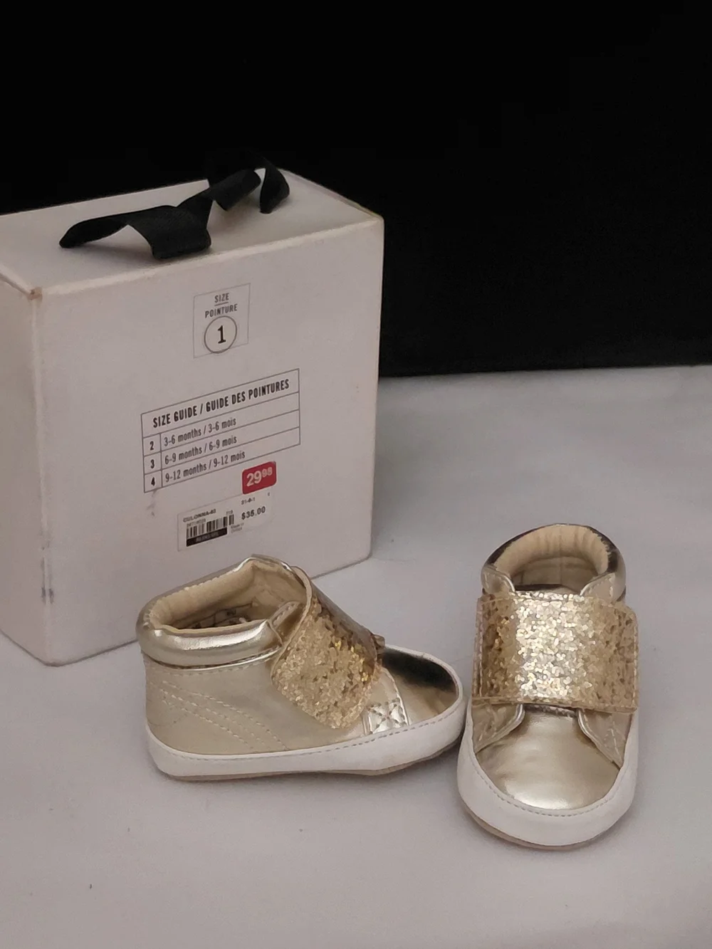 New SIZE 1 ALDO Kids Metallic Gold Sequin Strap Shoes